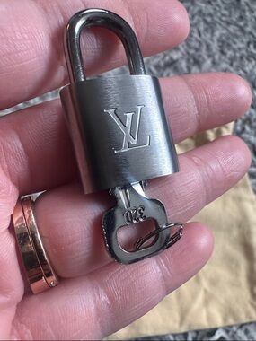 Louis Vuitton Brushed Silver Padlock with LV Key
